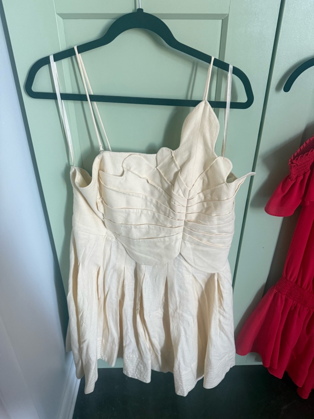 FARM Rio Scalloped One-Shoulder Yellow Mini Dress - Picture 5 of 5